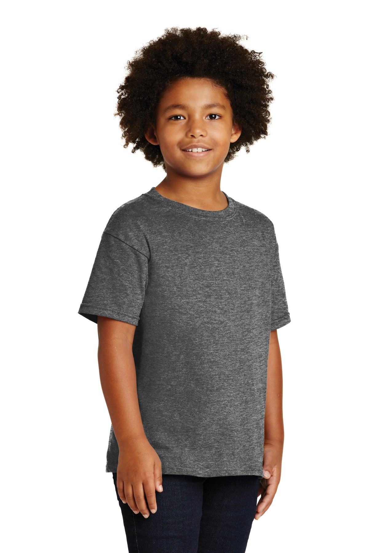 Graphite Hthr Gildan - Youth Heavy Cotton 100% Cotton T-Shirt. 5000B