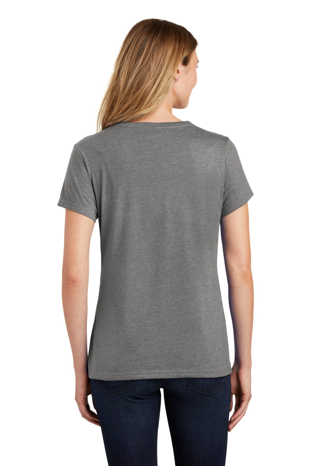 Graphite Hthr Port & Co Women's Fan Favorite Blend V-Neck Tee. LPC455V