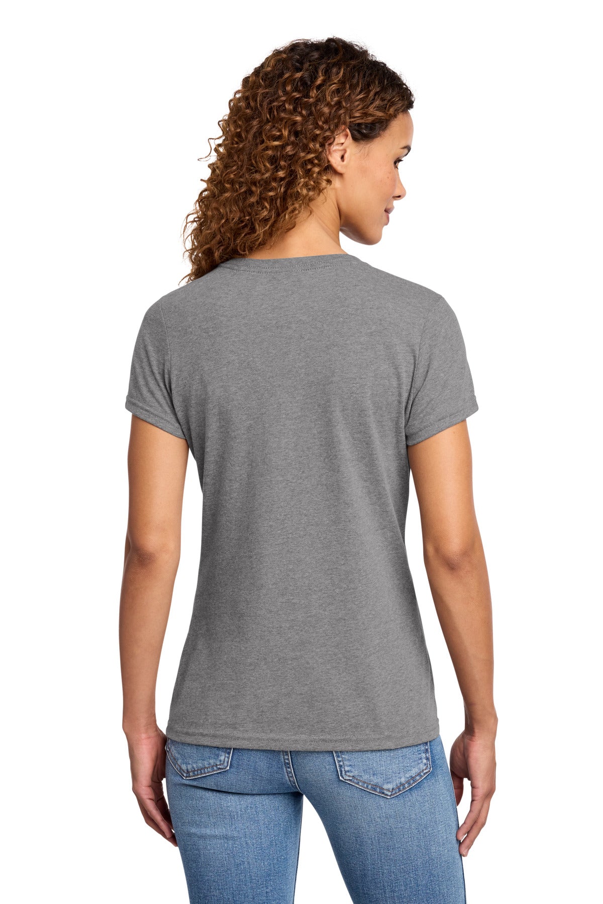 Graphite Hthr Port & Co Women's Fan Favorite Blend V-Neck Tee. LPC455V