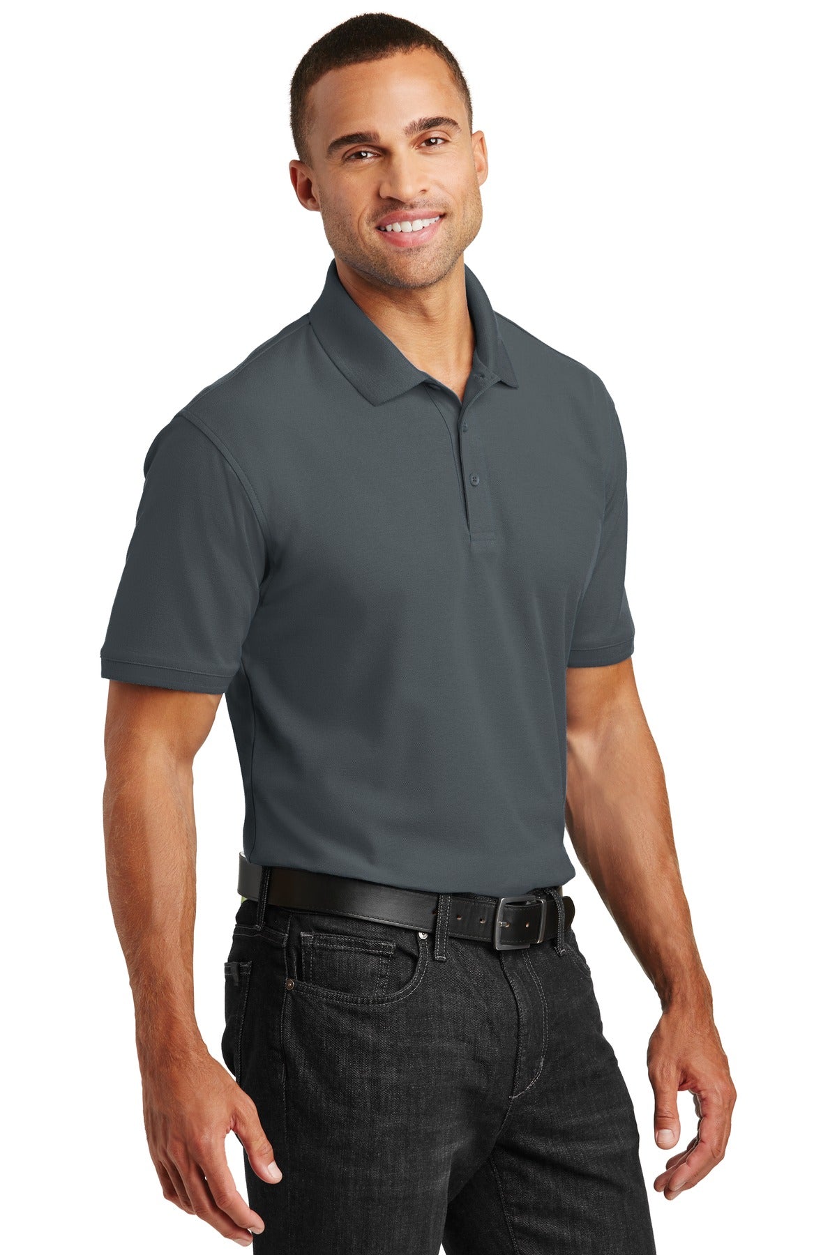 Graphite Port Authority Core Classic Pique Polo. K100