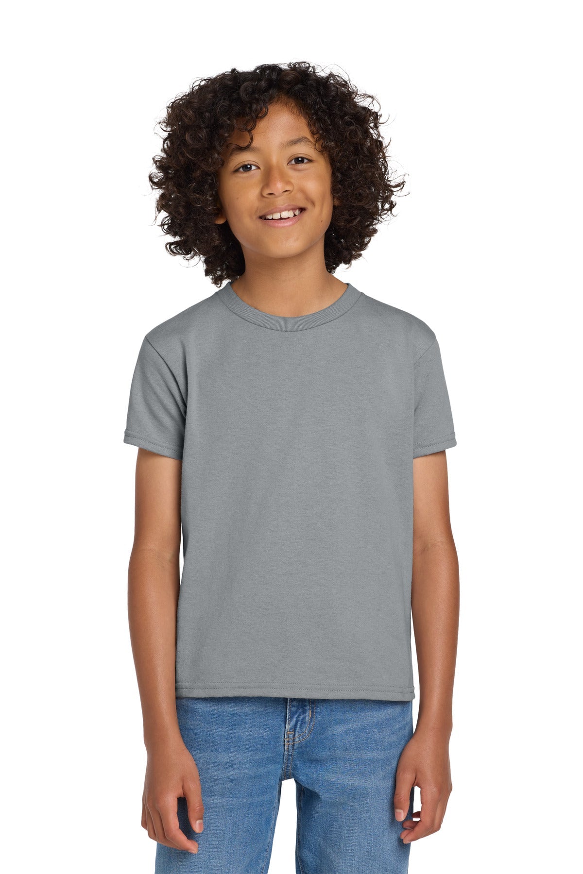 Gravel Gildan Youth DryBlend 50 Cotton/50 Poly T-Shirt. 8000B