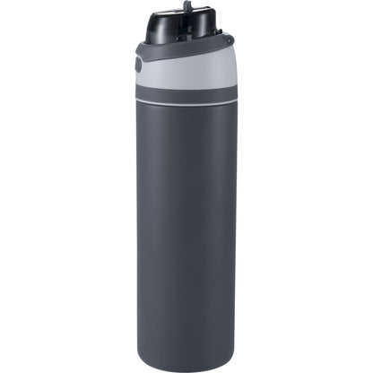 Gray Elvin 28oz Recycled Stainless Flip Straw Bottle plain
