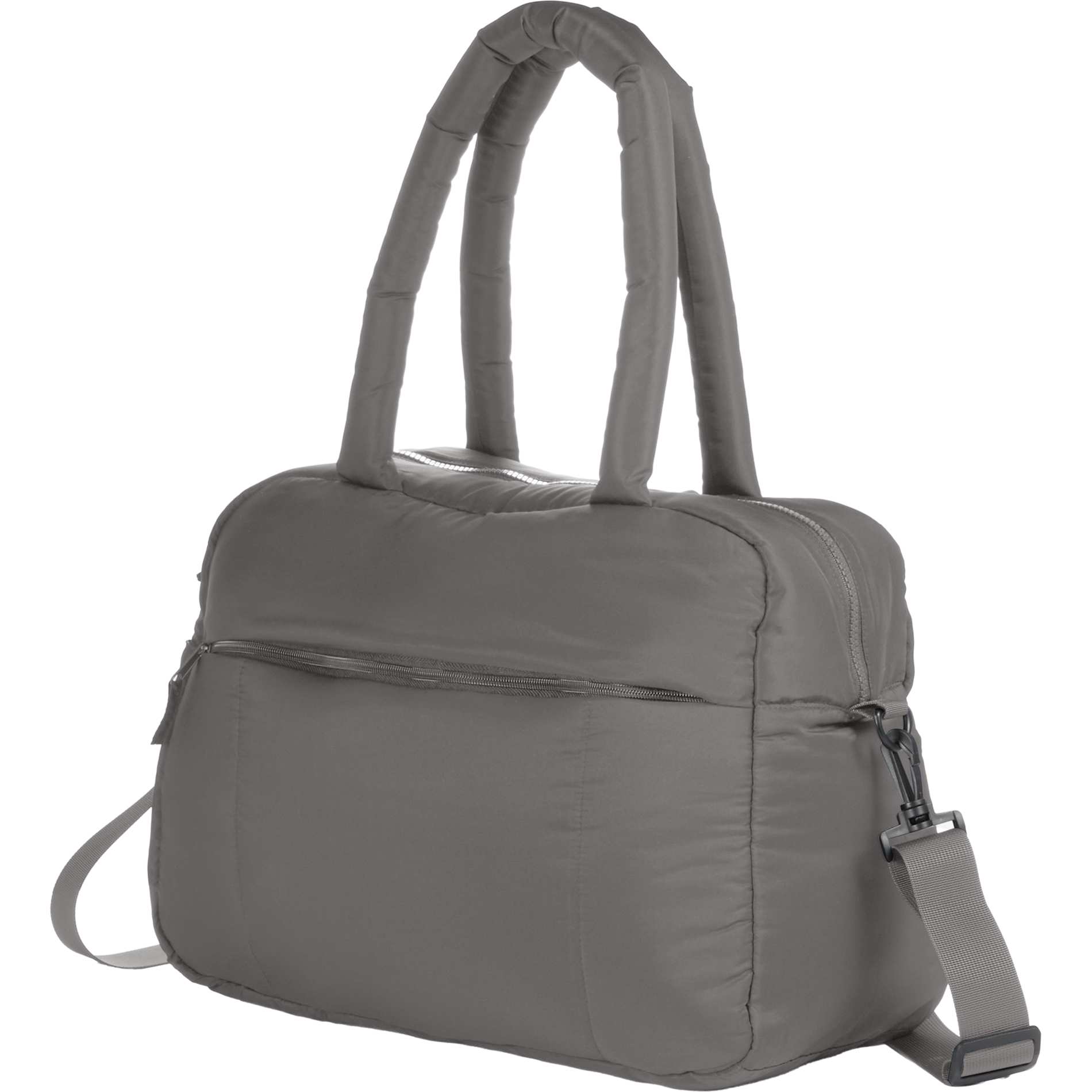 Gray Puffer Recycled Duffle Bag plain