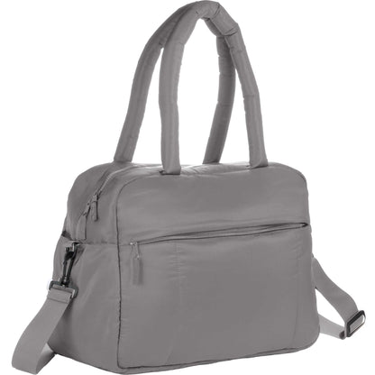 Gray Puffer Recycled Duffle Bag plain