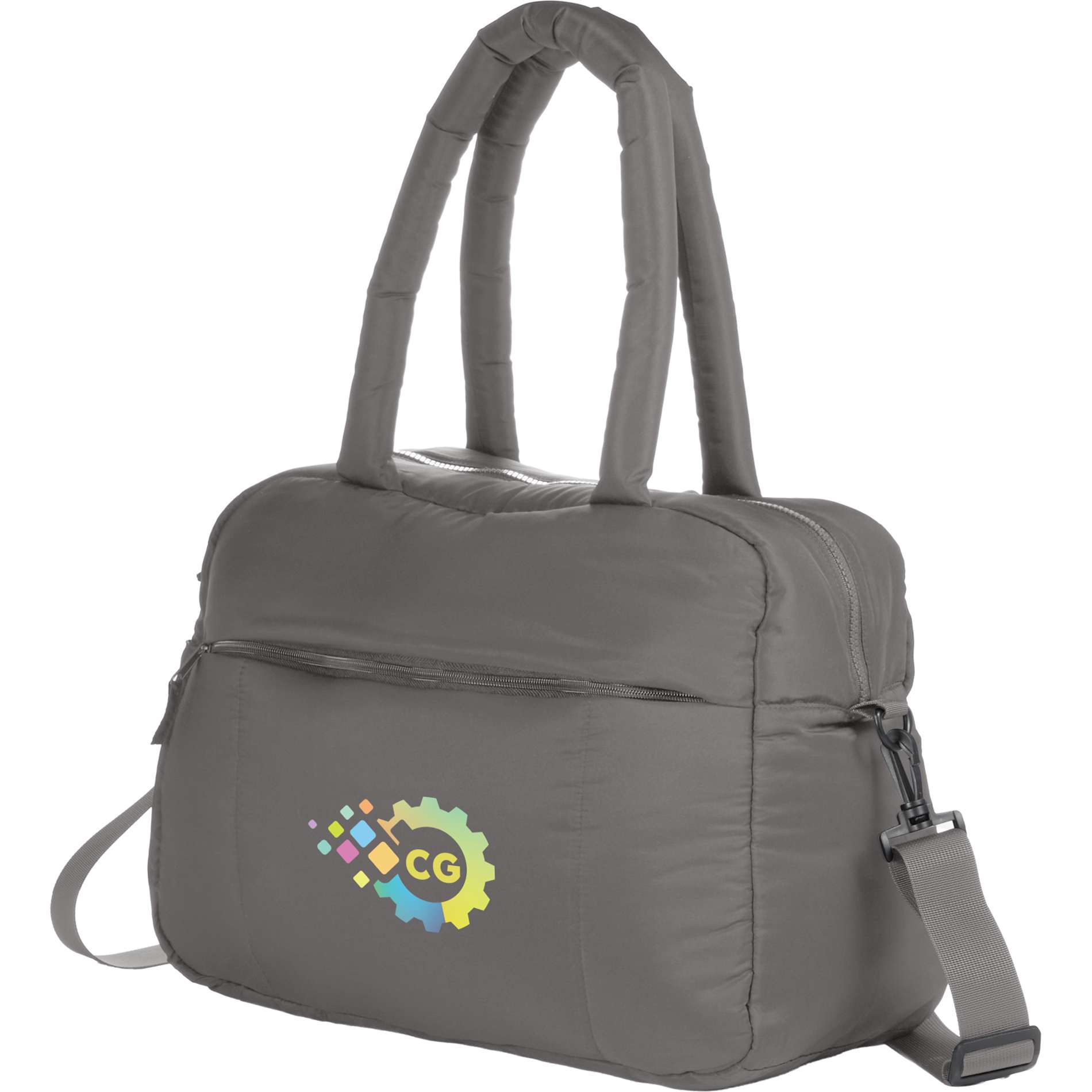 Gray Puffer Recycled Duffle Bag