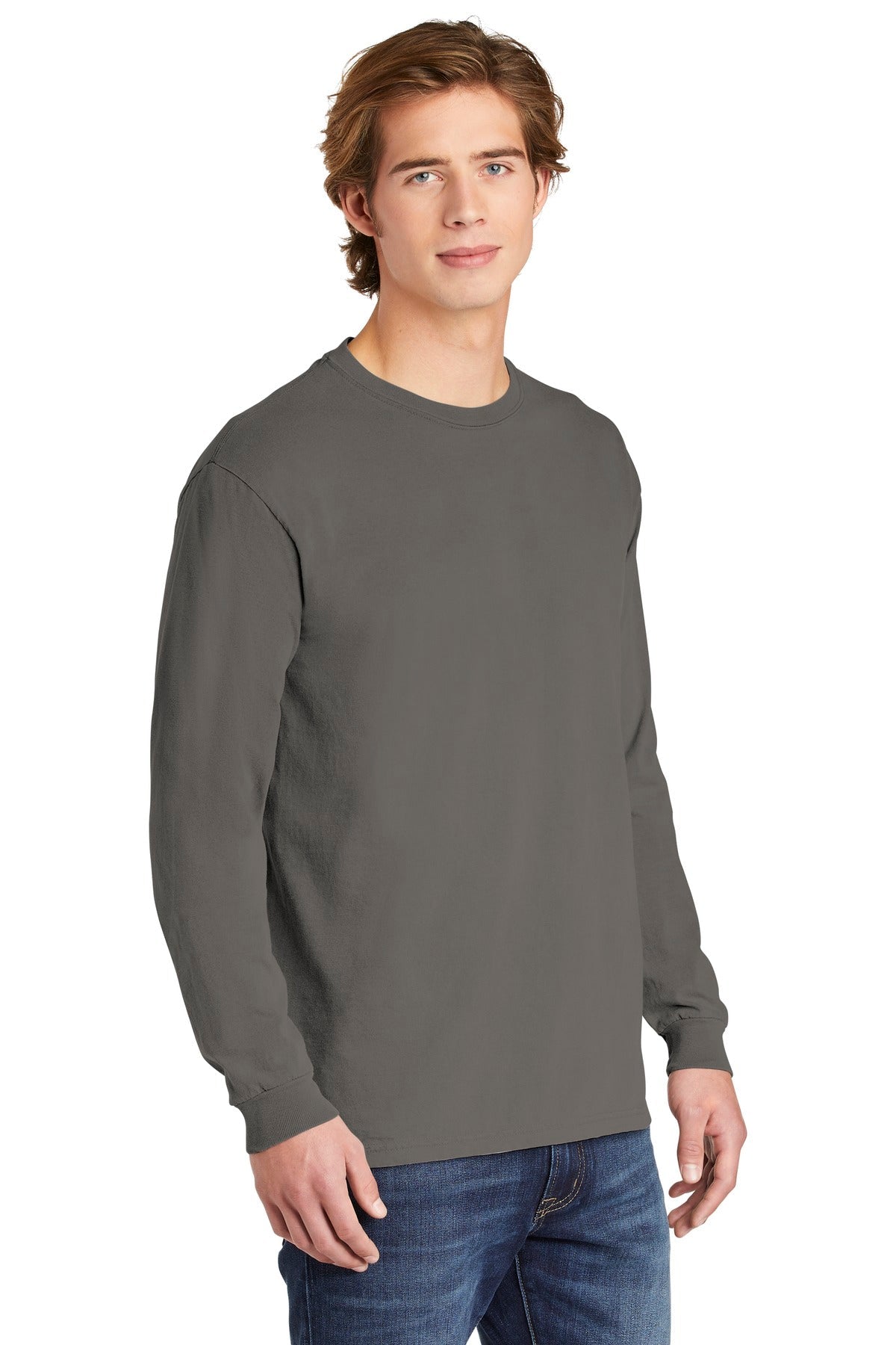 Grey COMFORT COLORS Heavyweight Ring Spun Long Sleeve Tee. 6014