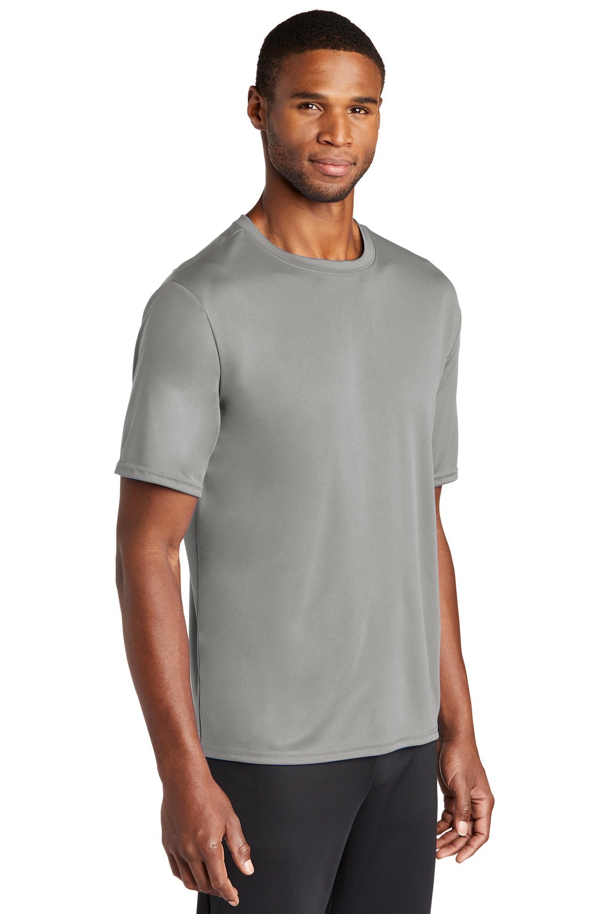 Grey Concrete Port & Co Performance Tee. PC380