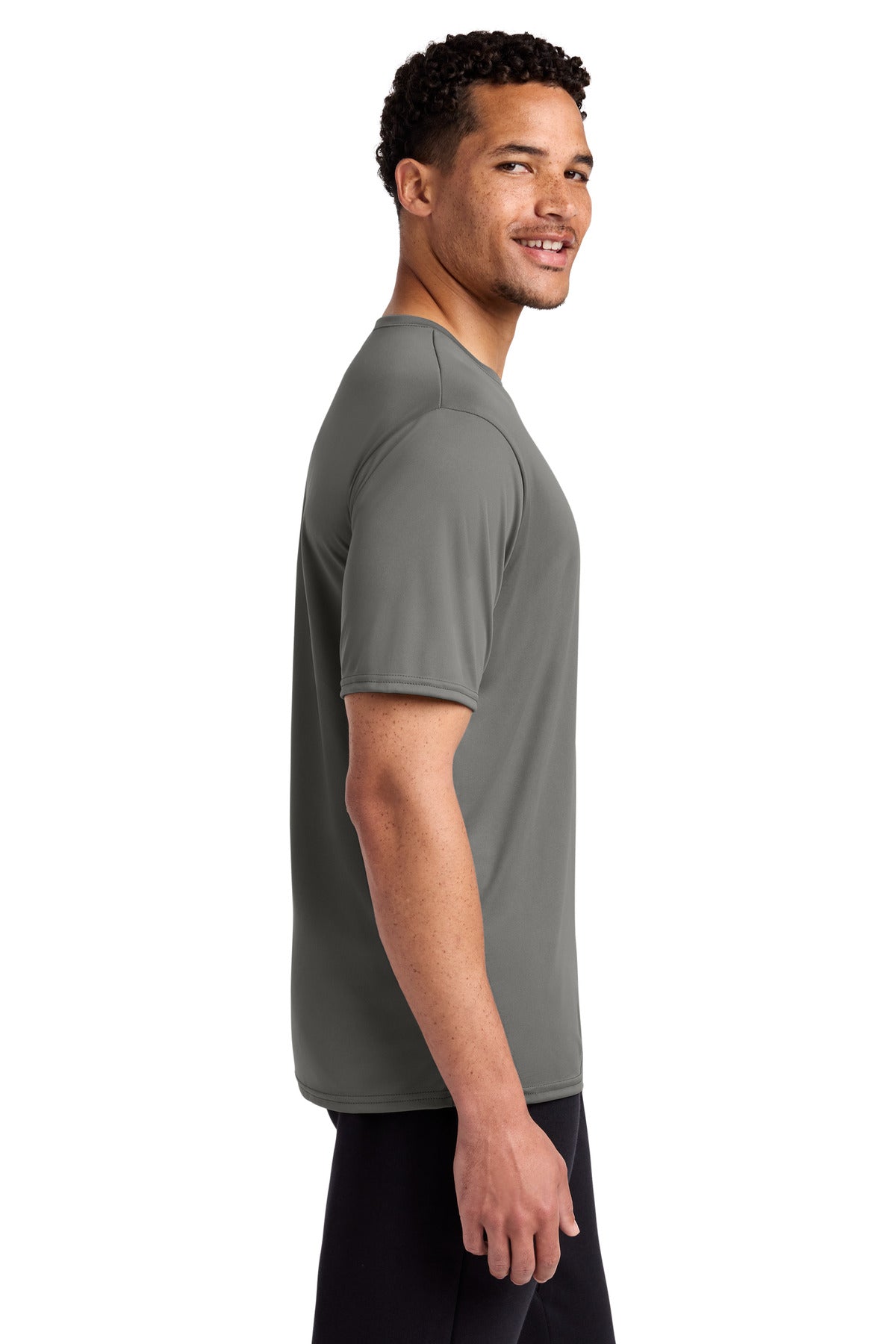 Grey Concrete Port & Co Performance Tee. PC380