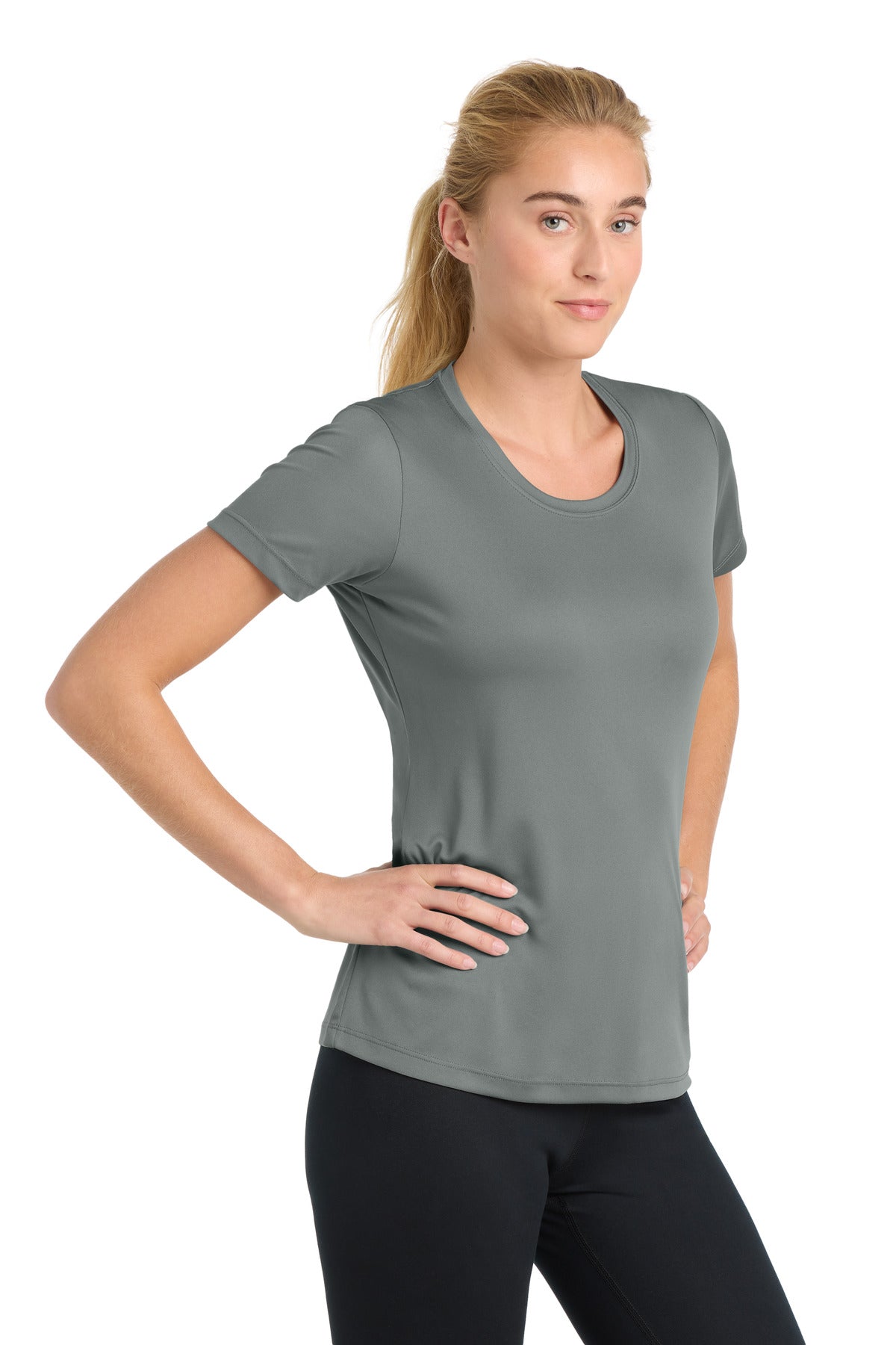 Grey Concrete Sport-Tek Women's PosiCharge Competitor Tee. LST350