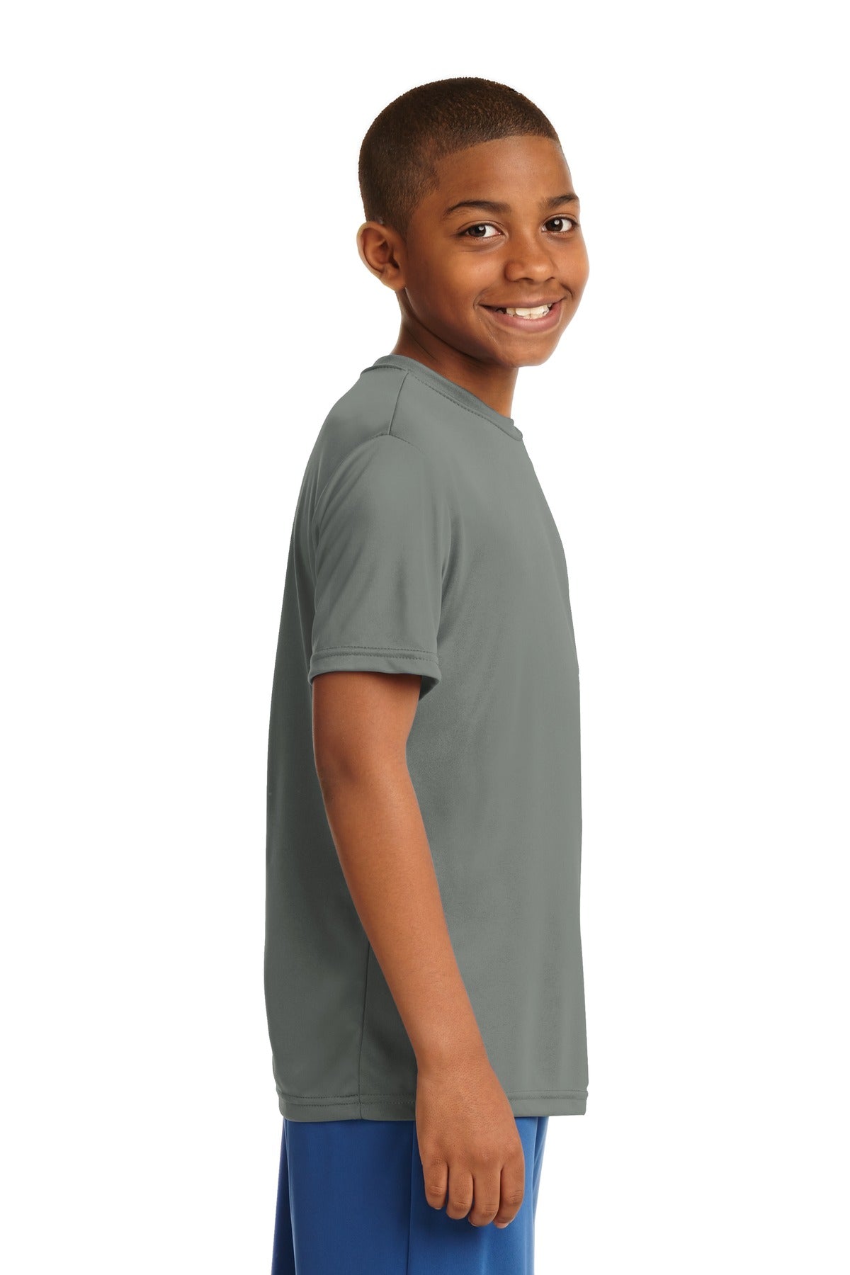 Grey Concrete Sport-Tek Youth PosiCharge Competitor Tee. YST350