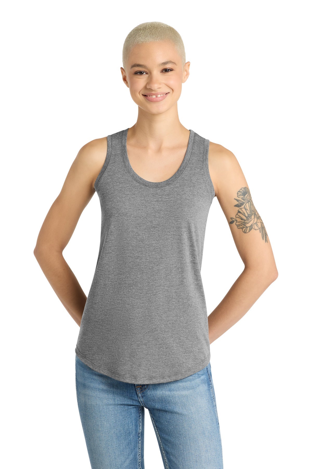 Grey Frost District Women's Perfect Tri Racerback Tank. DM138L