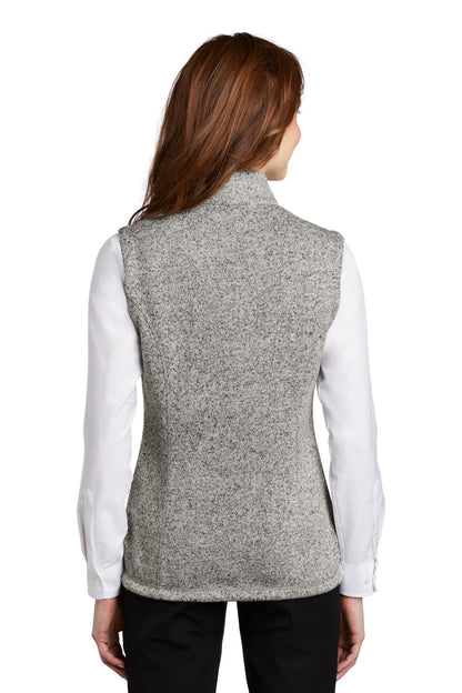 Grey Heather Port Authority Women's Sweater Fleece Vest L236