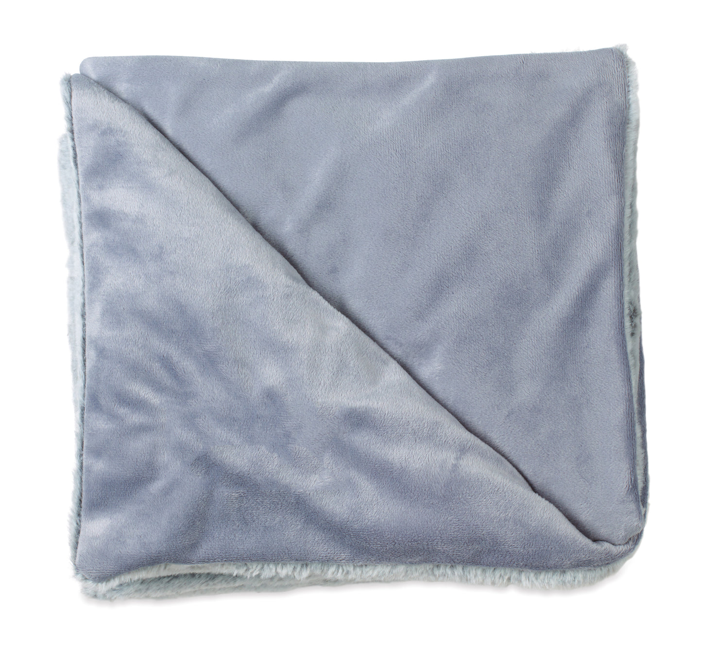Grey Luxe Faux Fur Throw Blanket plain