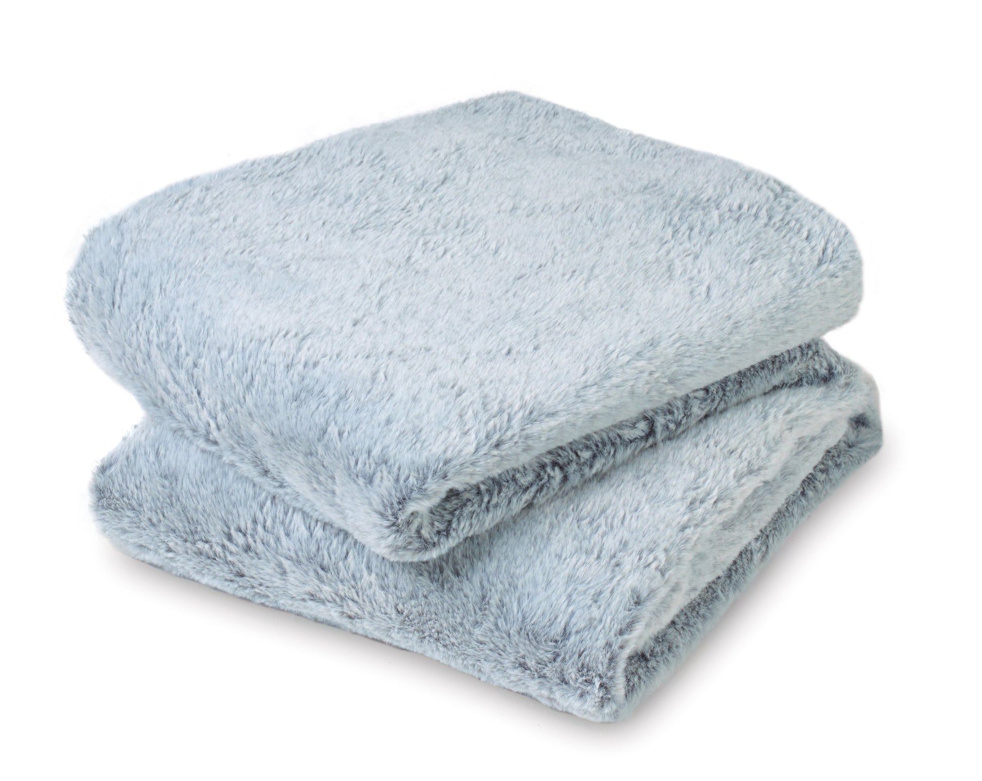 Grey Luxe Faux Fur Throw Blanket
