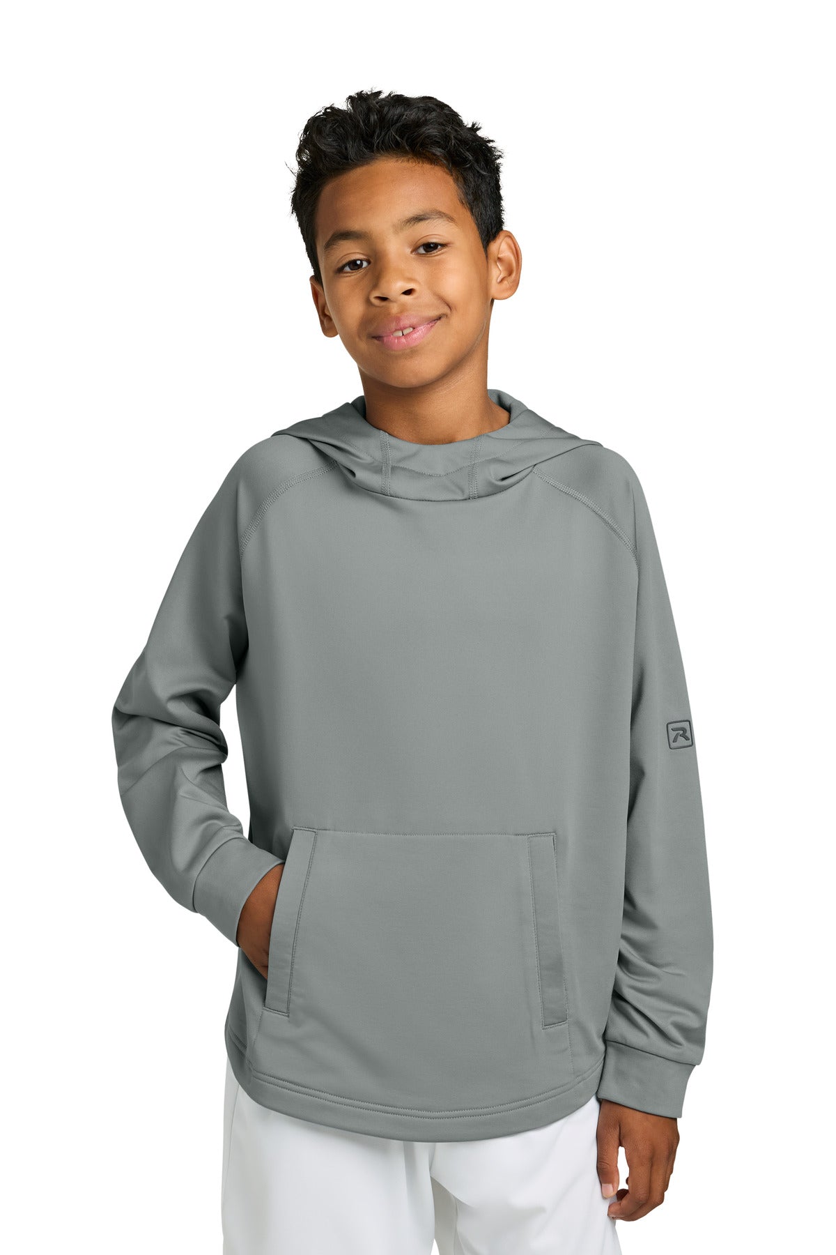 Grey Richardson Youth Charge Performance Fleece Long Sleeve Hoodie RY7200LSH