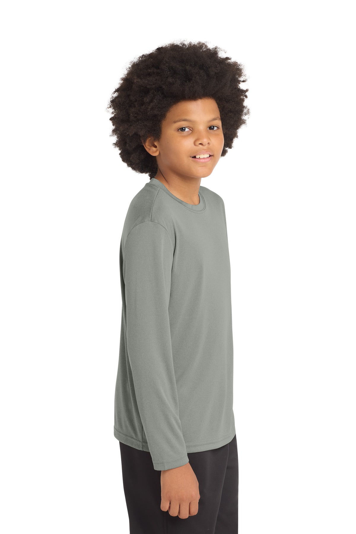 GryConHthr Sport-Tek Youth Long Sleeve PosiCharge Competitor Tee. YST350LS