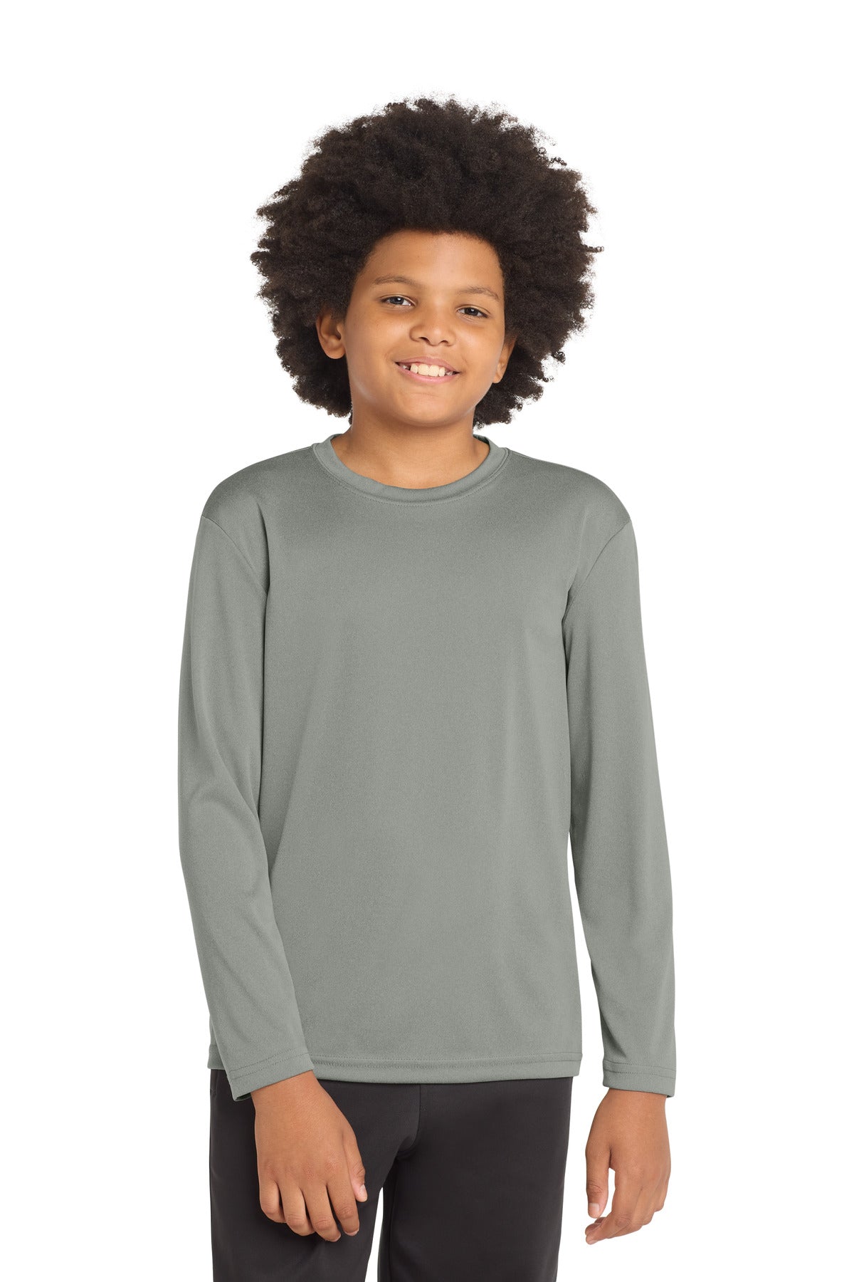 GryConHthr Sport-Tek Youth Long Sleeve PosiCharge Competitor Tee. YST350LS