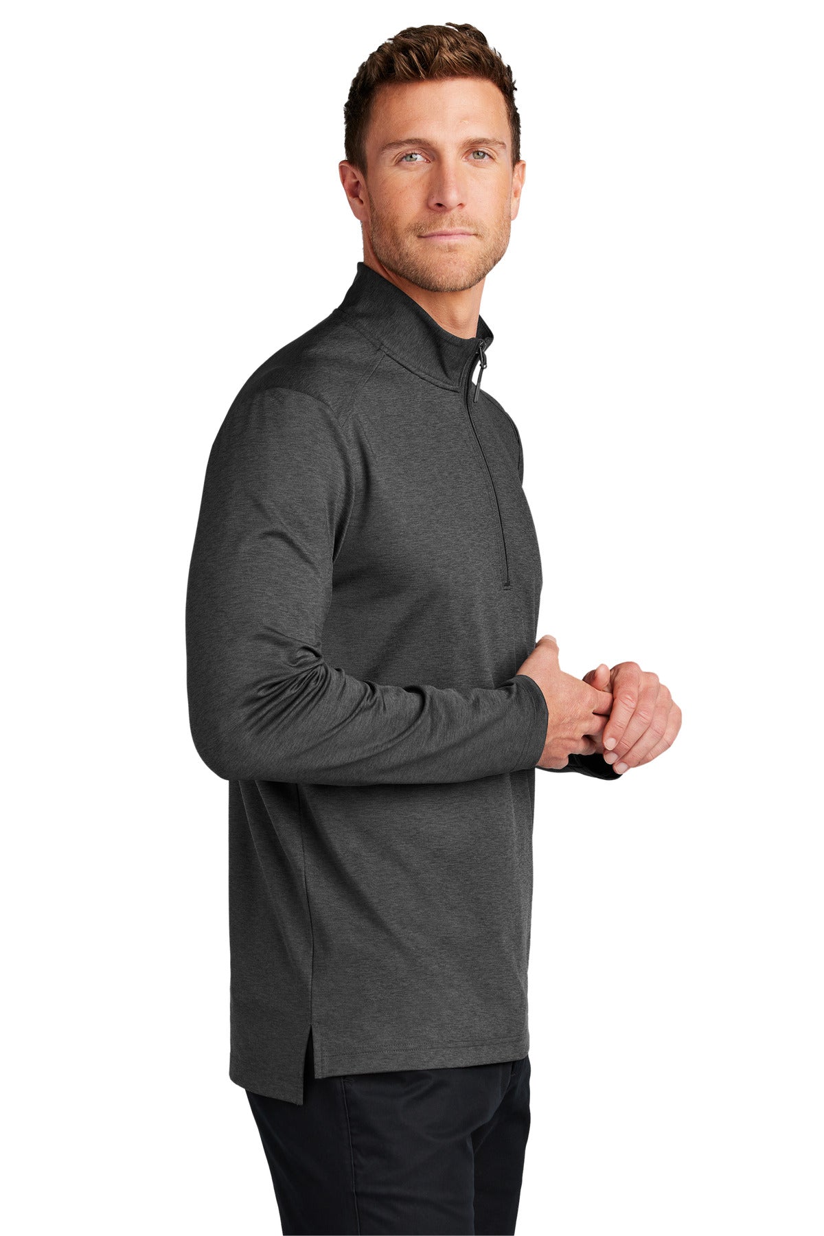 GryStlHthr Port Authority C-FREE Double Knit 1/4-Zip K880
