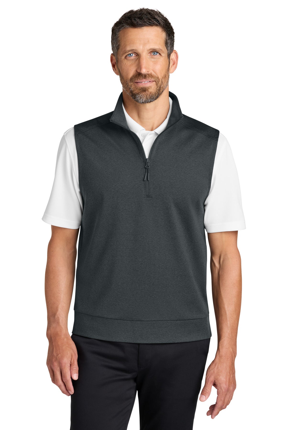 GryStlHthr Port Authority C-FREE Double Knit 1/4-Zip Vest K880V