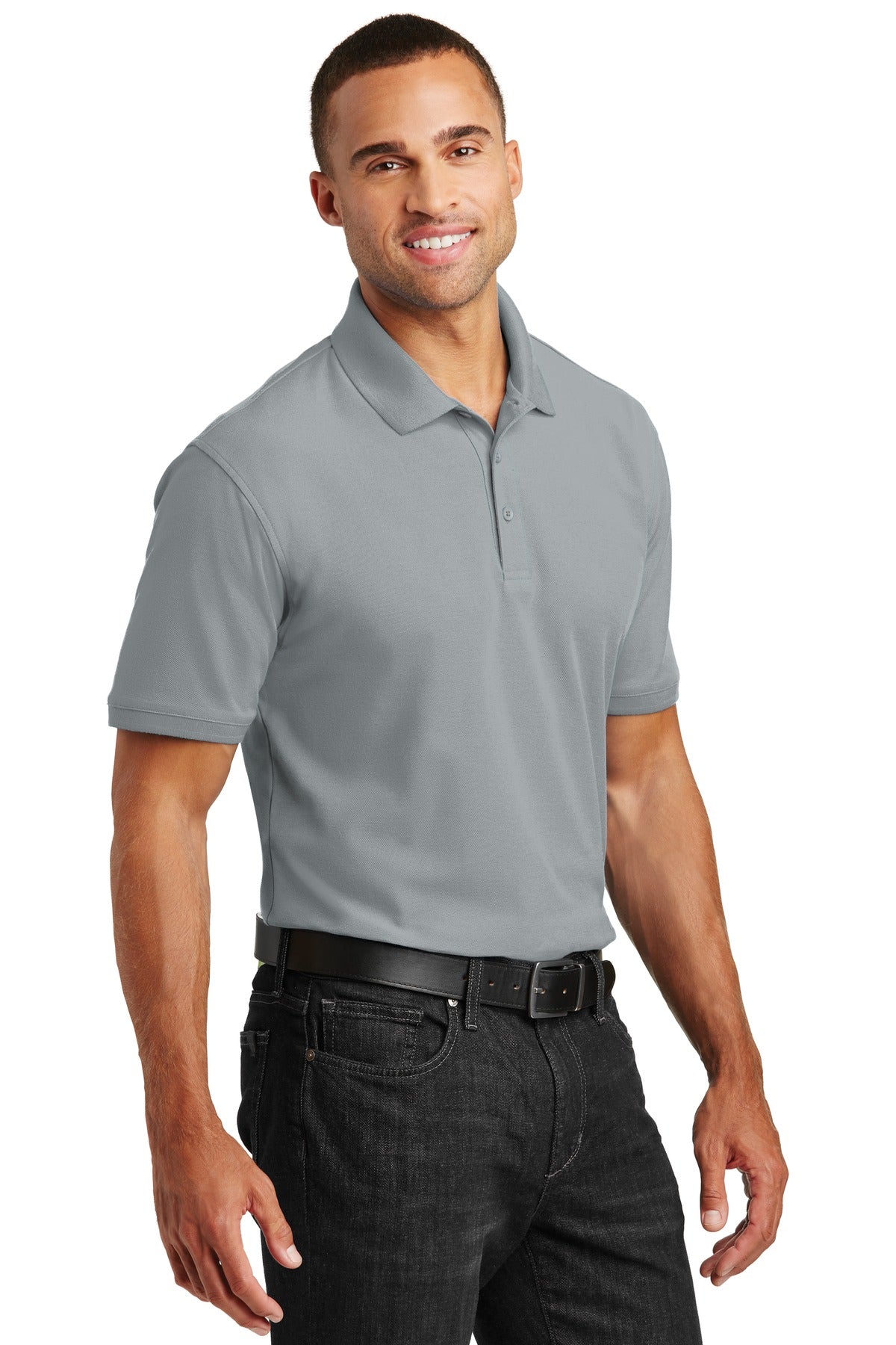 Gusty Grey Port Authority Core Classic Pique Polo. K100
