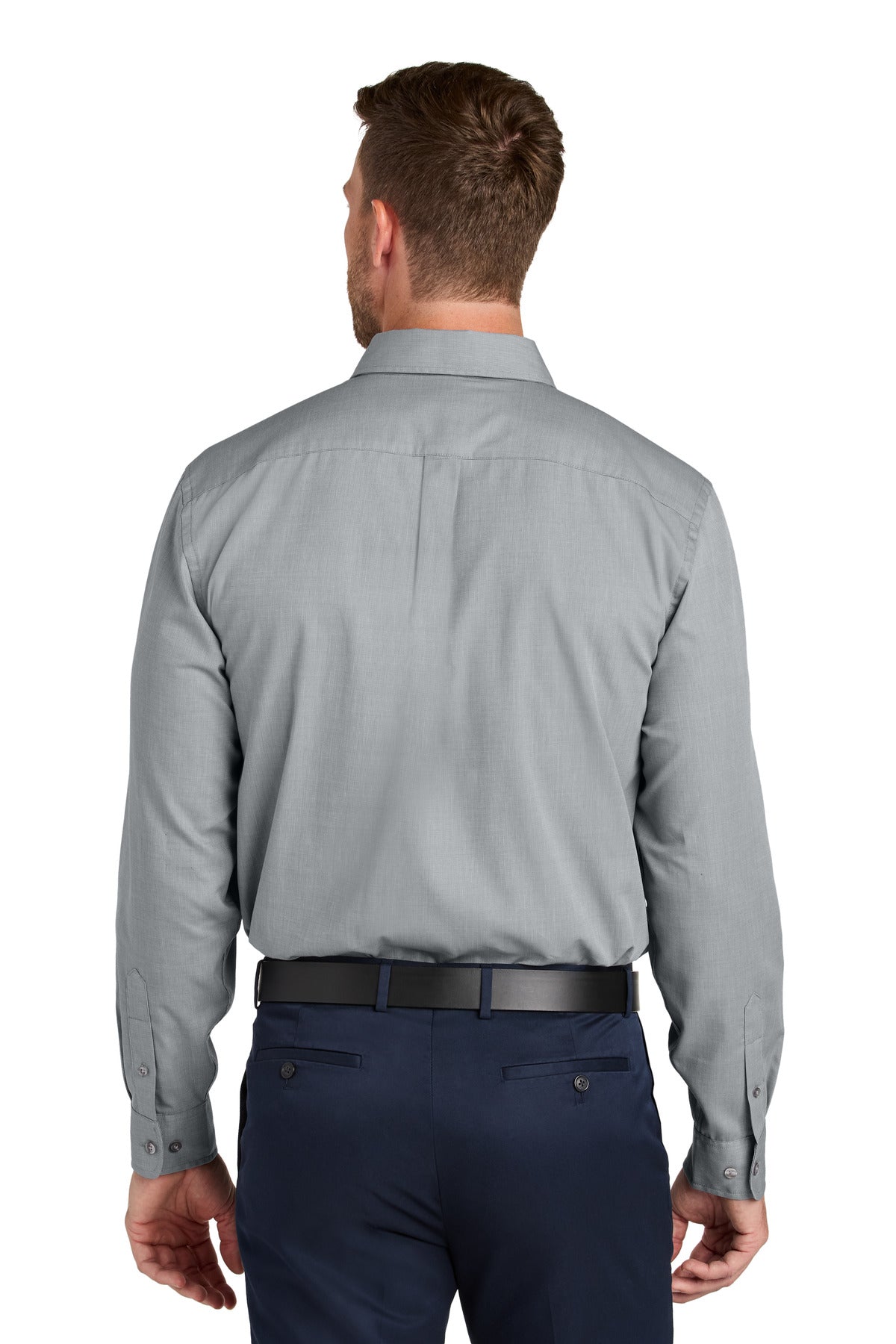 GustyGrey Port Authority Long Sleeve Nailhead Easy Care Shirt W816