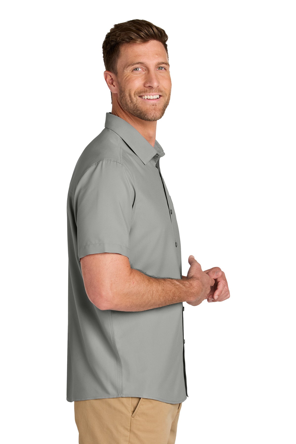 GustyGrey Port Authority Short Sleeve UV Dockside Shirt W963