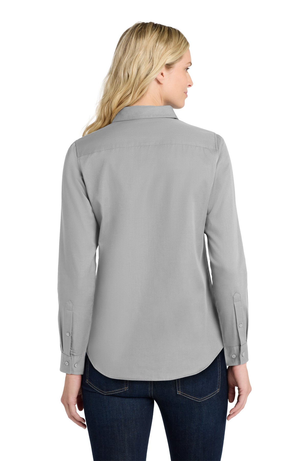 GustyGrey Port Authority Women's Long Sleeve SuperPro React Twill Shirt. LW808