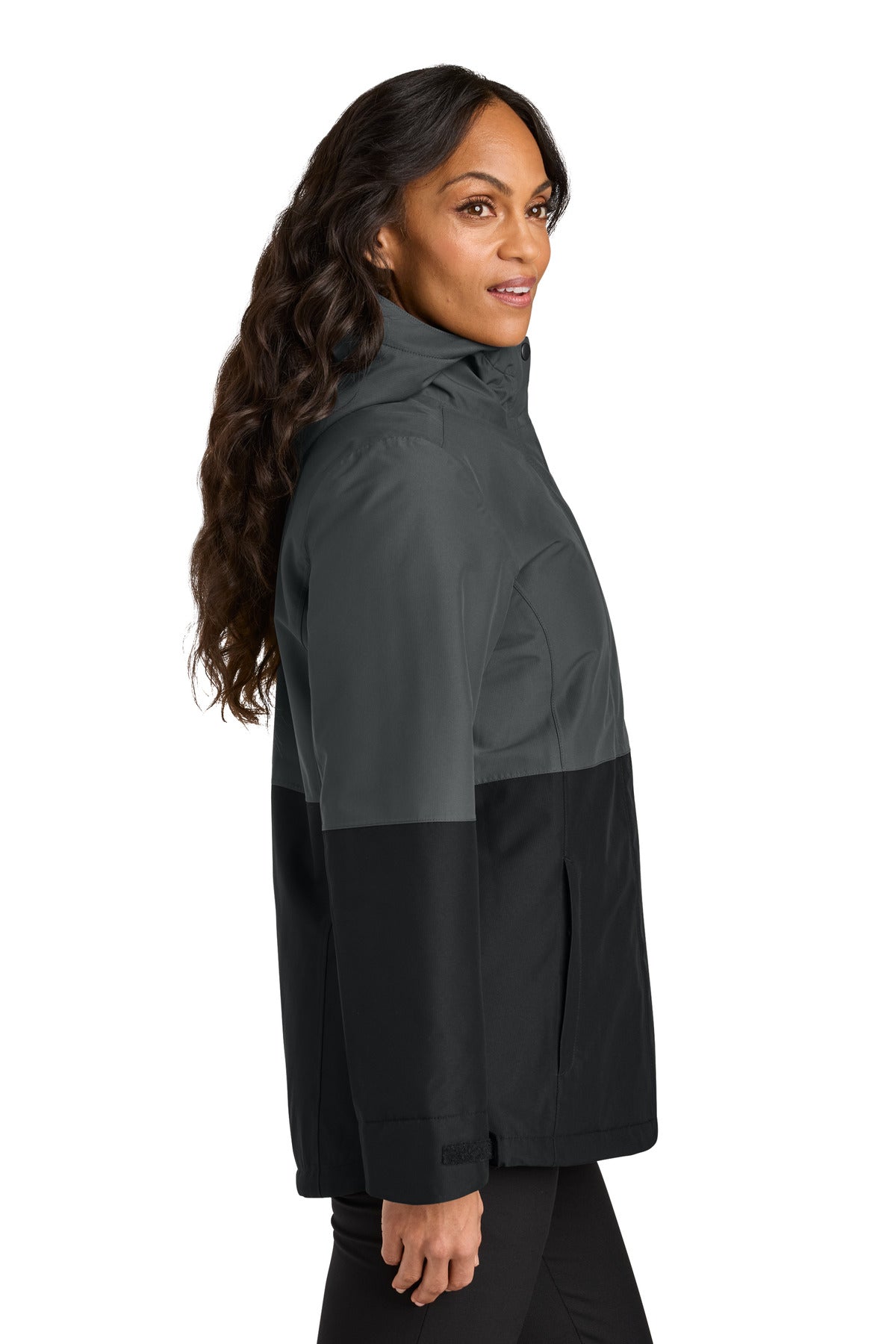 GySt/DpBlk Port Authority Women's Insulated Heavy Ripstop Jacket L721