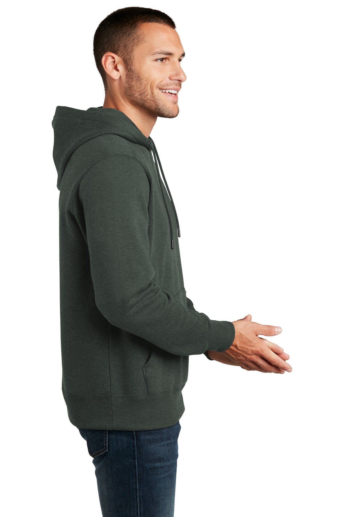 He Forest Grn District Perfect Weight Fleece Hoodie DT1101