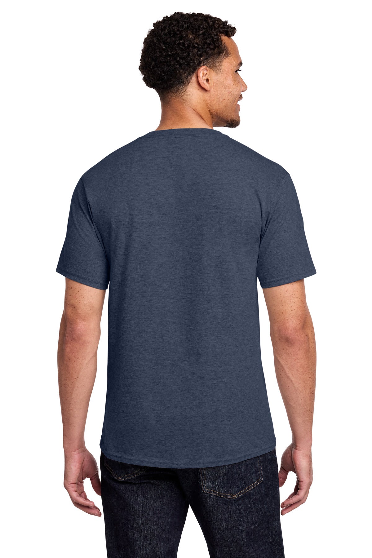 Heather Navy Port & Co Fan Favorite Tee. PC450