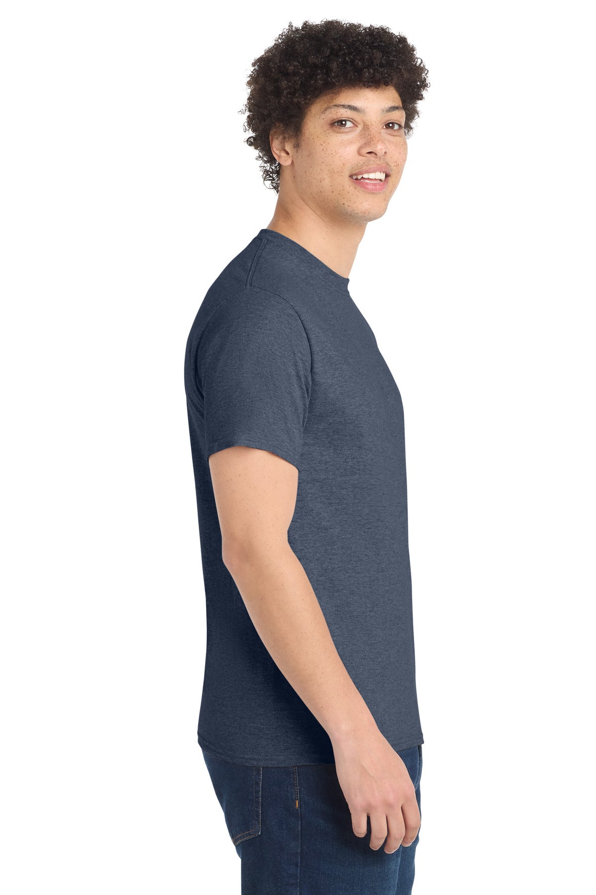 Heather Navy Port & Co Tall Core Cotton Tee PC54T