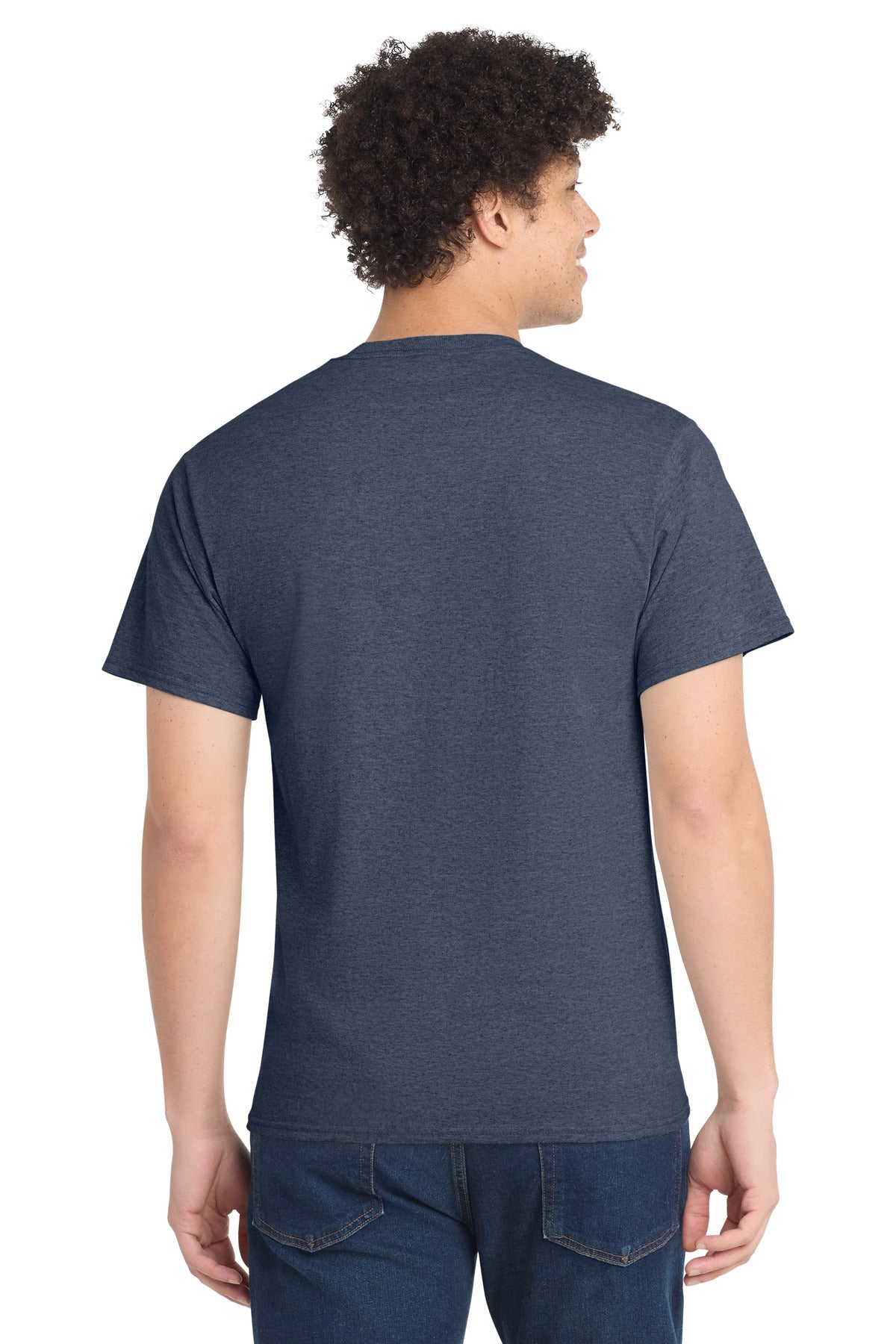 Heather Navy Port & Co Tall Core Cotton Tee PC54T