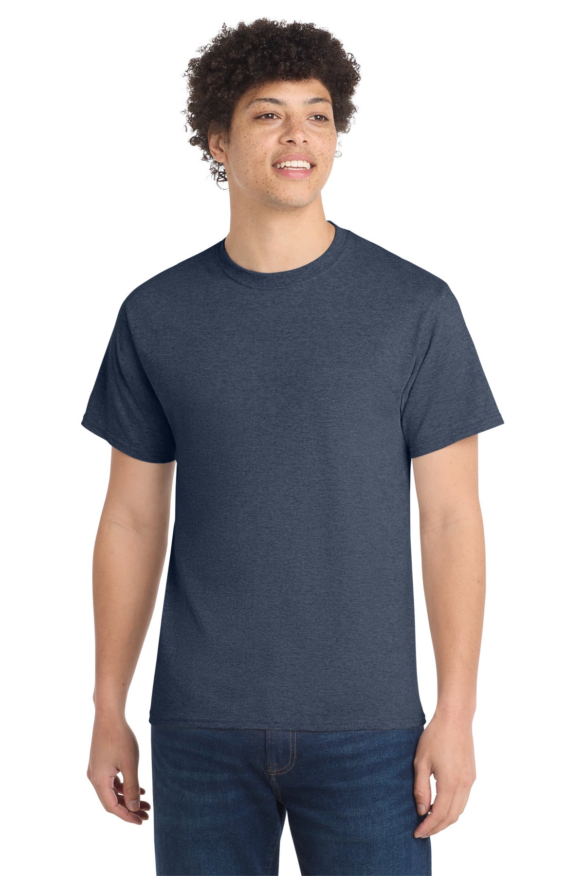 Heather Navy Port & Co Tall Core Cotton Tee PC54T