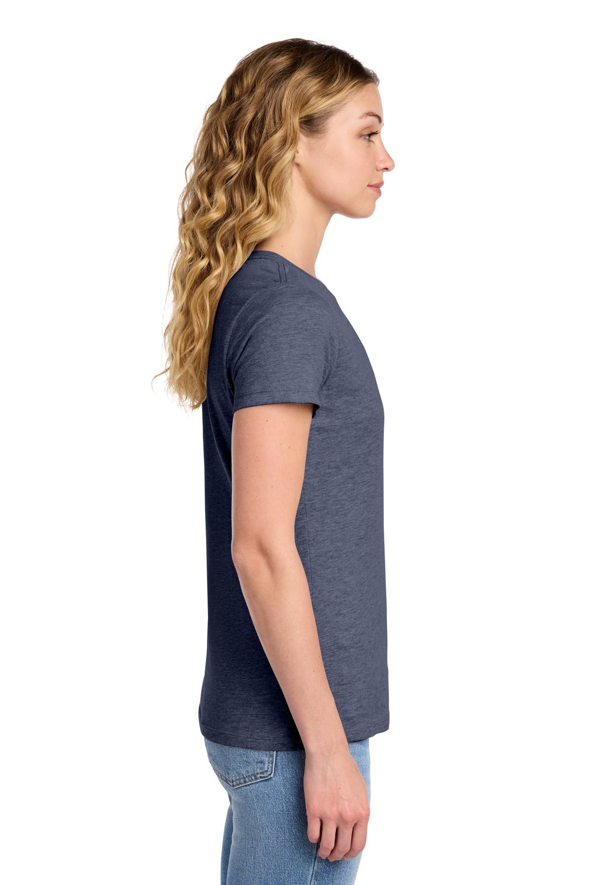 Heather Navy Port & Co Women's Fan Favorite Tee. LPC450