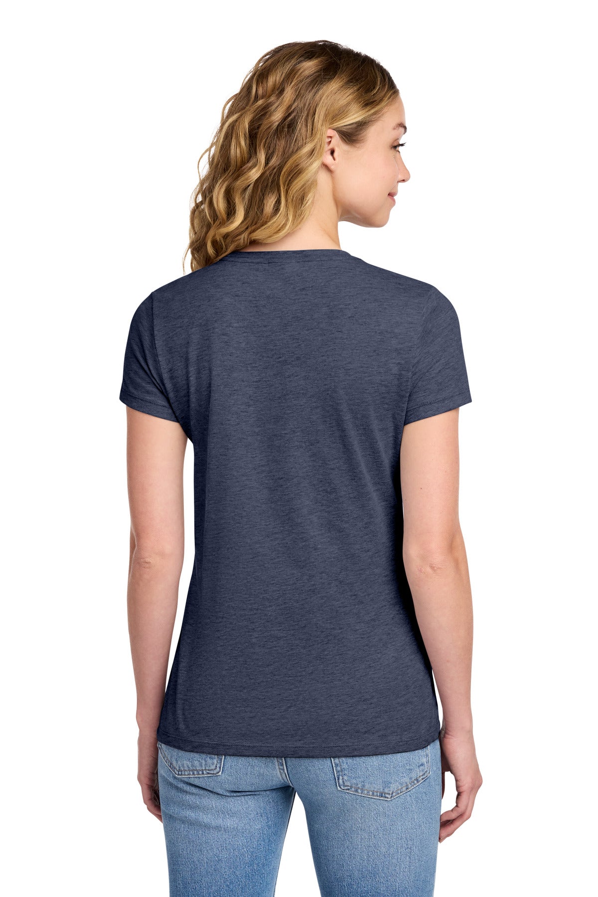 Heather Navy Port & Co Women's Fan Favorite Tee. LPC450
