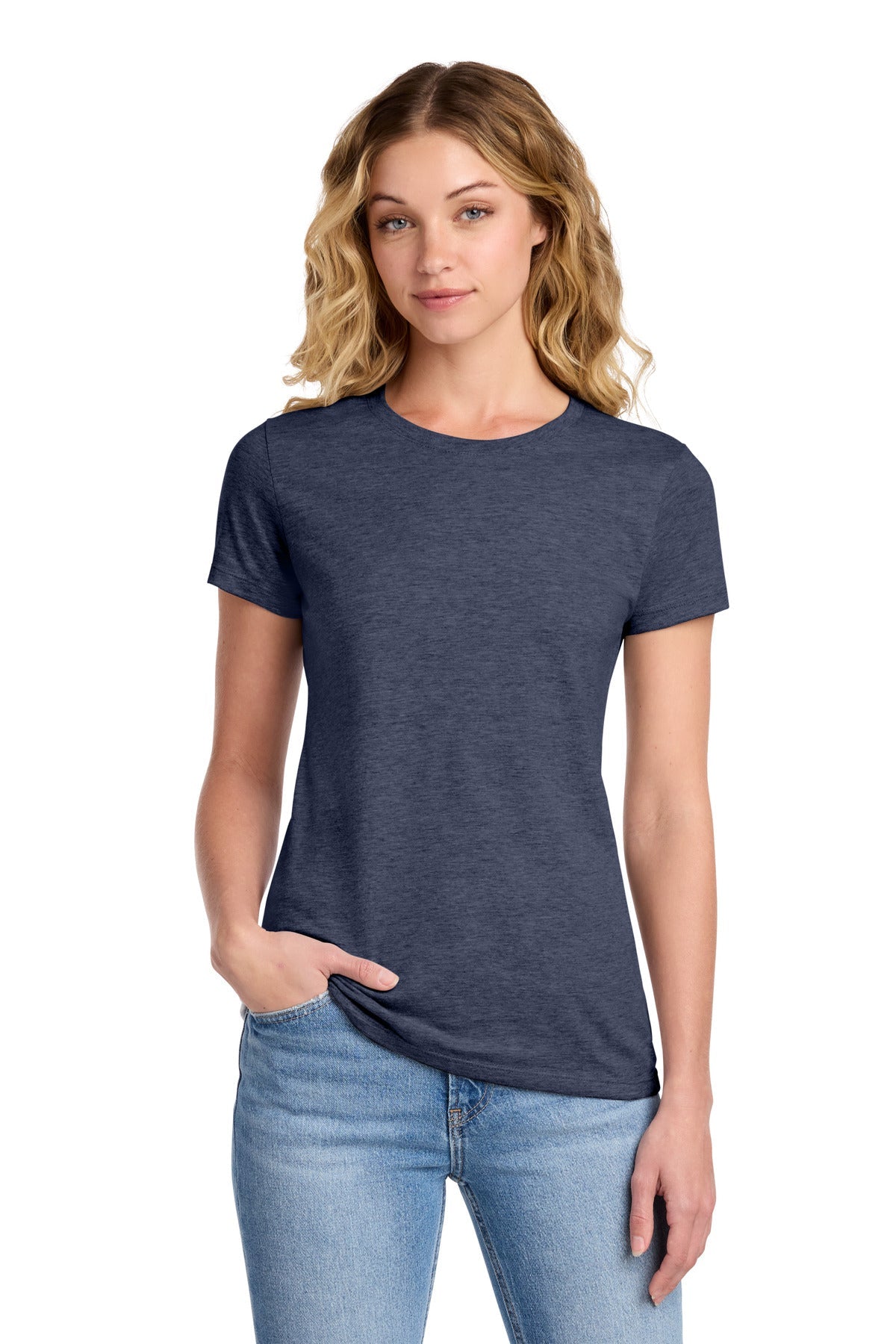 Heather Navy Port & Co Women's Fan Favorite Tee. LPC450