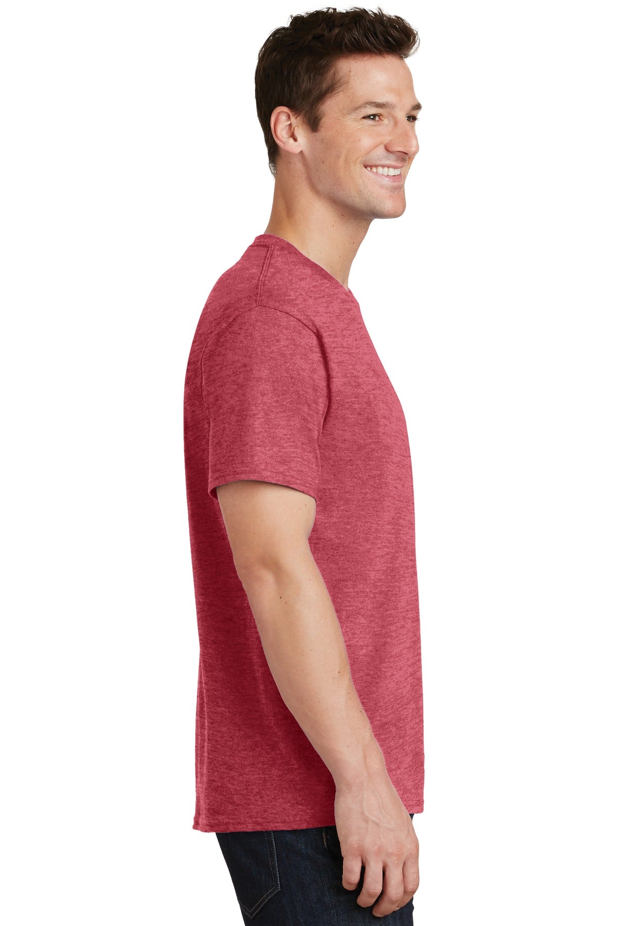 Heather Red Port & Co Tall Core Cotton Tee PC54T