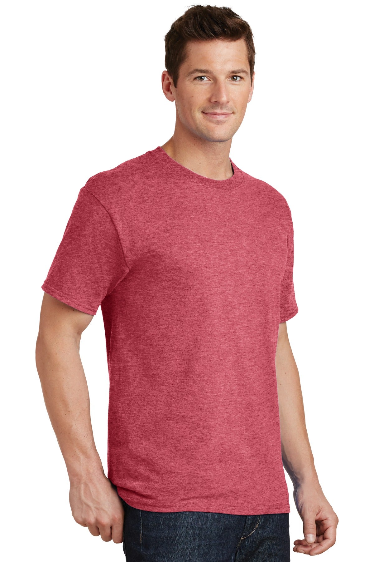 Heather Red Port & Co Tall Core Cotton Tee PC54T