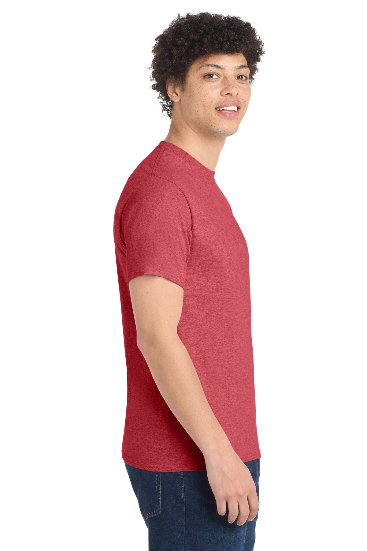 Heather Red Port & Co Tall Core Cotton Tee PC54T