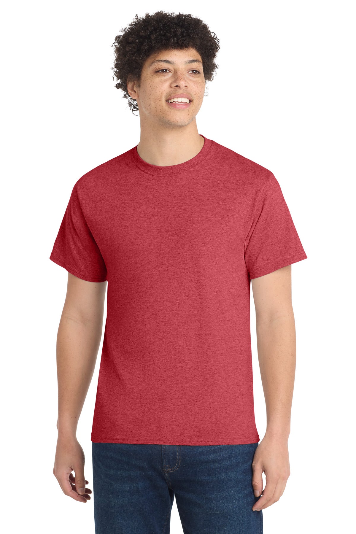 Heather Red Port & Co Tall Core Cotton Tee PC54T