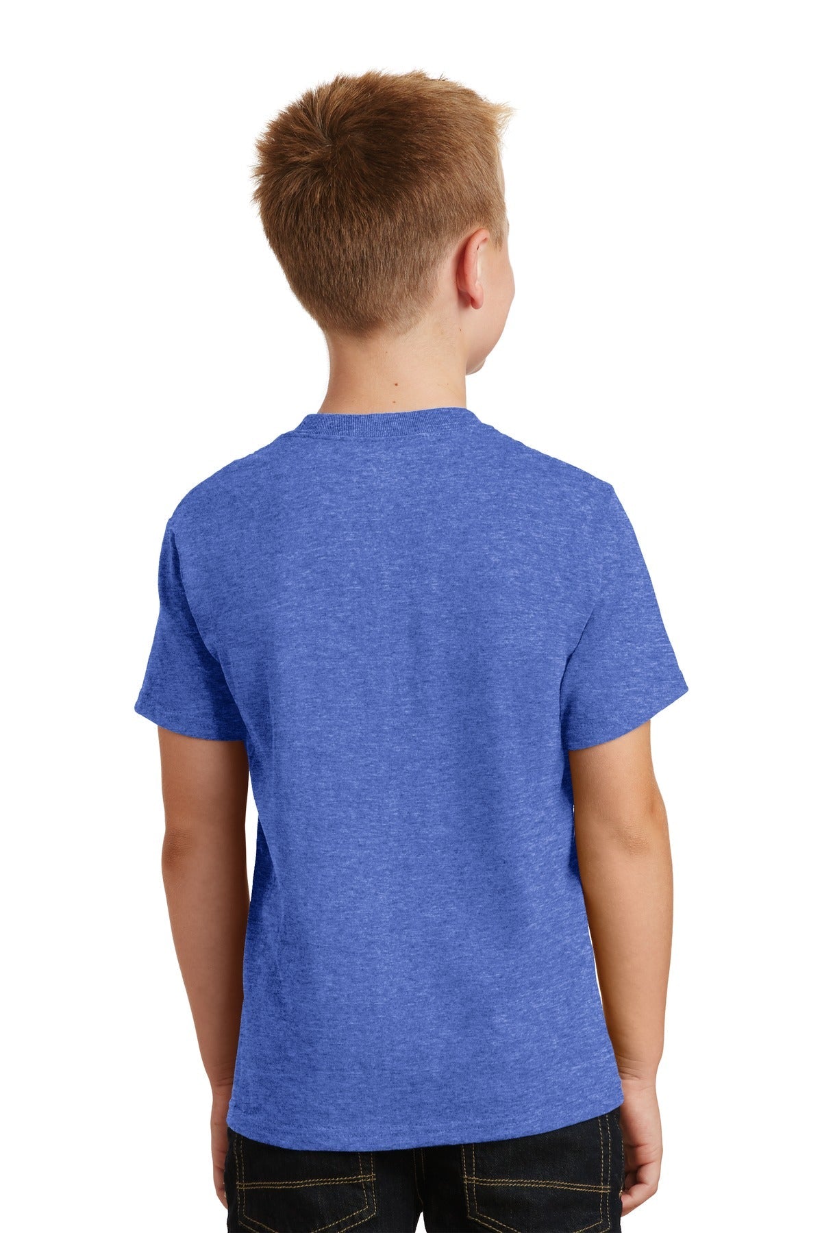 Heather Royal Port & Co Youth Core Cotton Tee. PC54Y