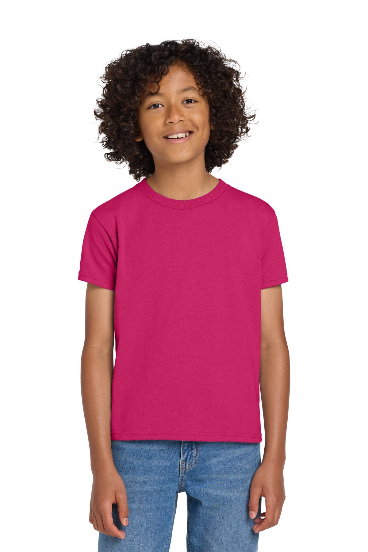 Heliconia Gildan Youth DryBlend 50 Cotton/50 Poly T-Shirt. 8000B