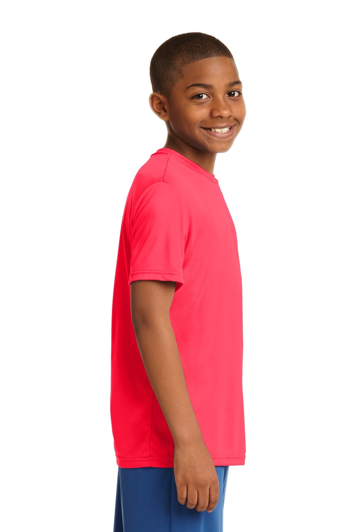 Hot Coral Sport-Tek Youth PosiCharge Competitor Tee. YST350