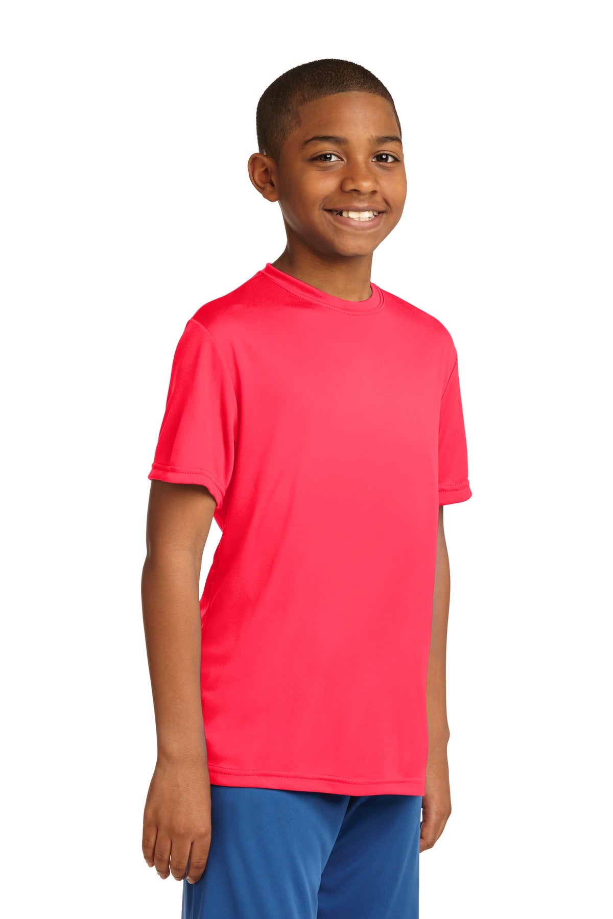 Hot Coral Sport-Tek Youth PosiCharge Competitor Tee. YST350