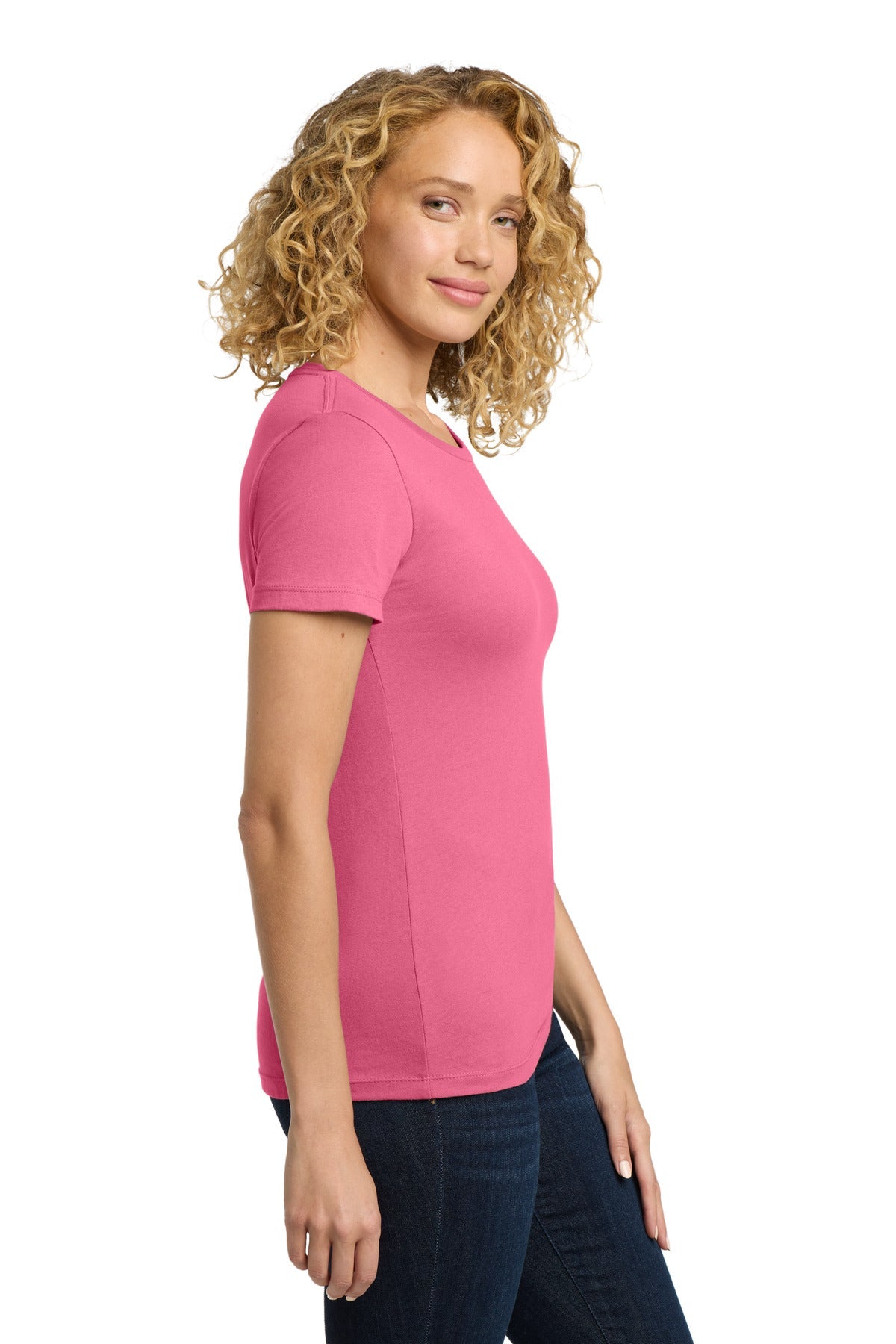 HotPink Next Level Apparel Women's Cotton Tee. NL3900