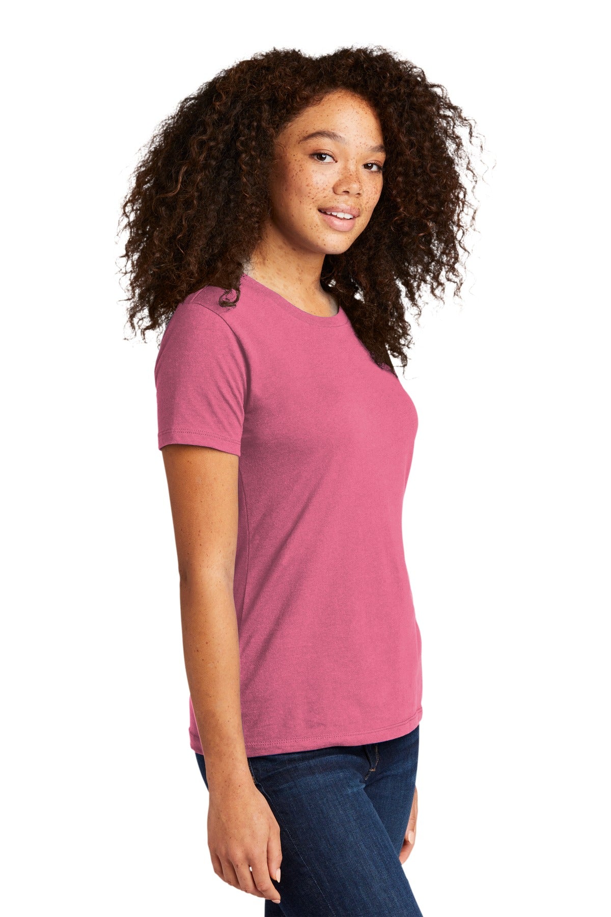 HotPink Next Level Apparel Women's Cotton Tee. NL3900