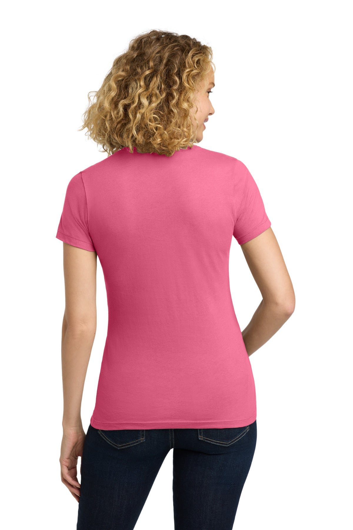 HotPink Next Level Apparel Women's Cotton Tee. NL3900
