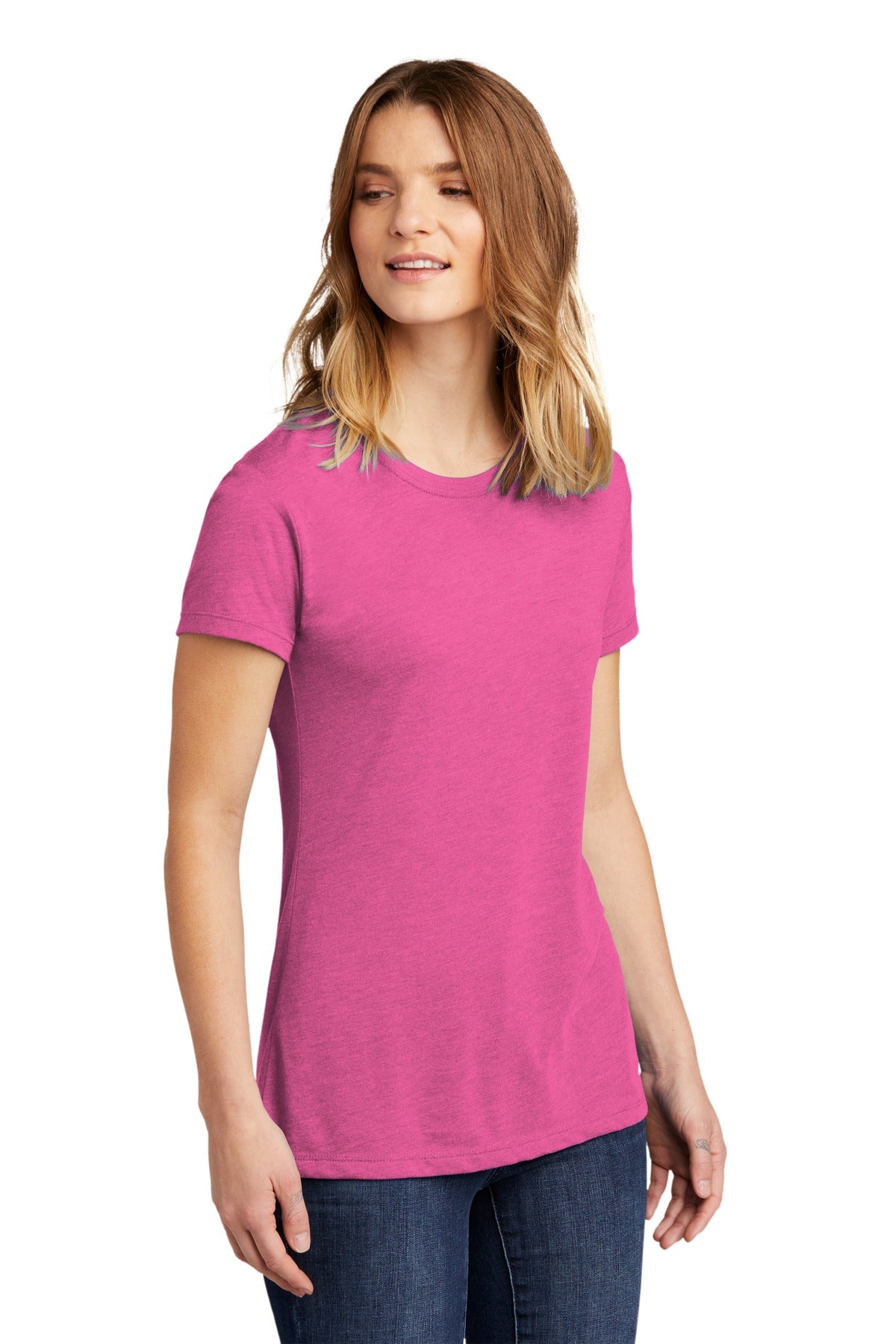 HotPink Next Level Apparel Women's CVC Tee. NL6610