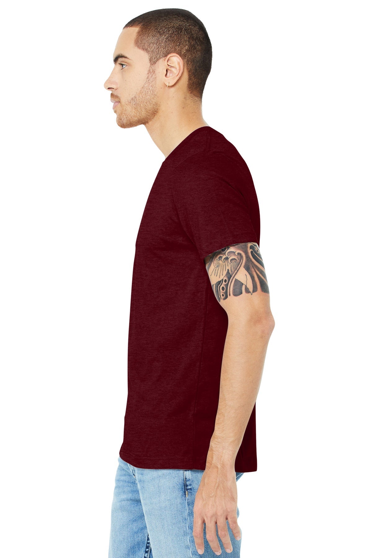 Ht Cardinal BELLA+CANVAS Unisex Heather CVC Short Sleeve Tee. BC3001CVC