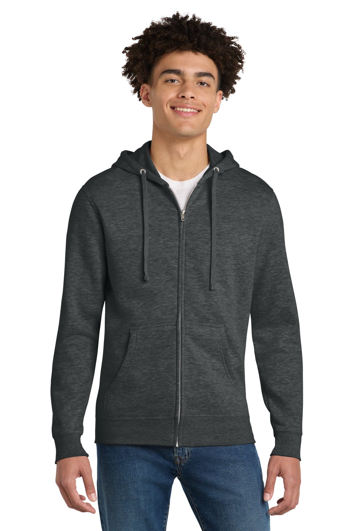 Ht Charcoal District V.I.T. Fleece Full-Zip Hoodie DT6102